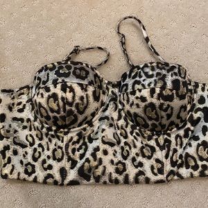 Metallic cheetah bustier